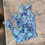 Load image into Gallery viewer, Lilly Pulitzer Girls Vala Printed Jumpsuit Royal Purple Koalafications XL 12-14
