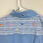 Load image into Gallery viewer, Vineyard Vines Girls Light Blue Rainbow Whale Shep Shirt M 10-12 100% cotton
