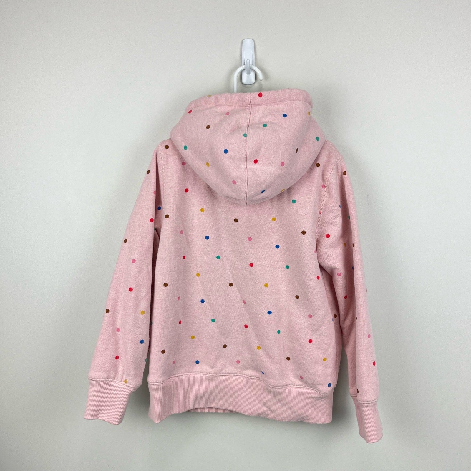 Mini Boden Shagy Lined Hoodie Provence Dusty Pink Multi Spot 8-9