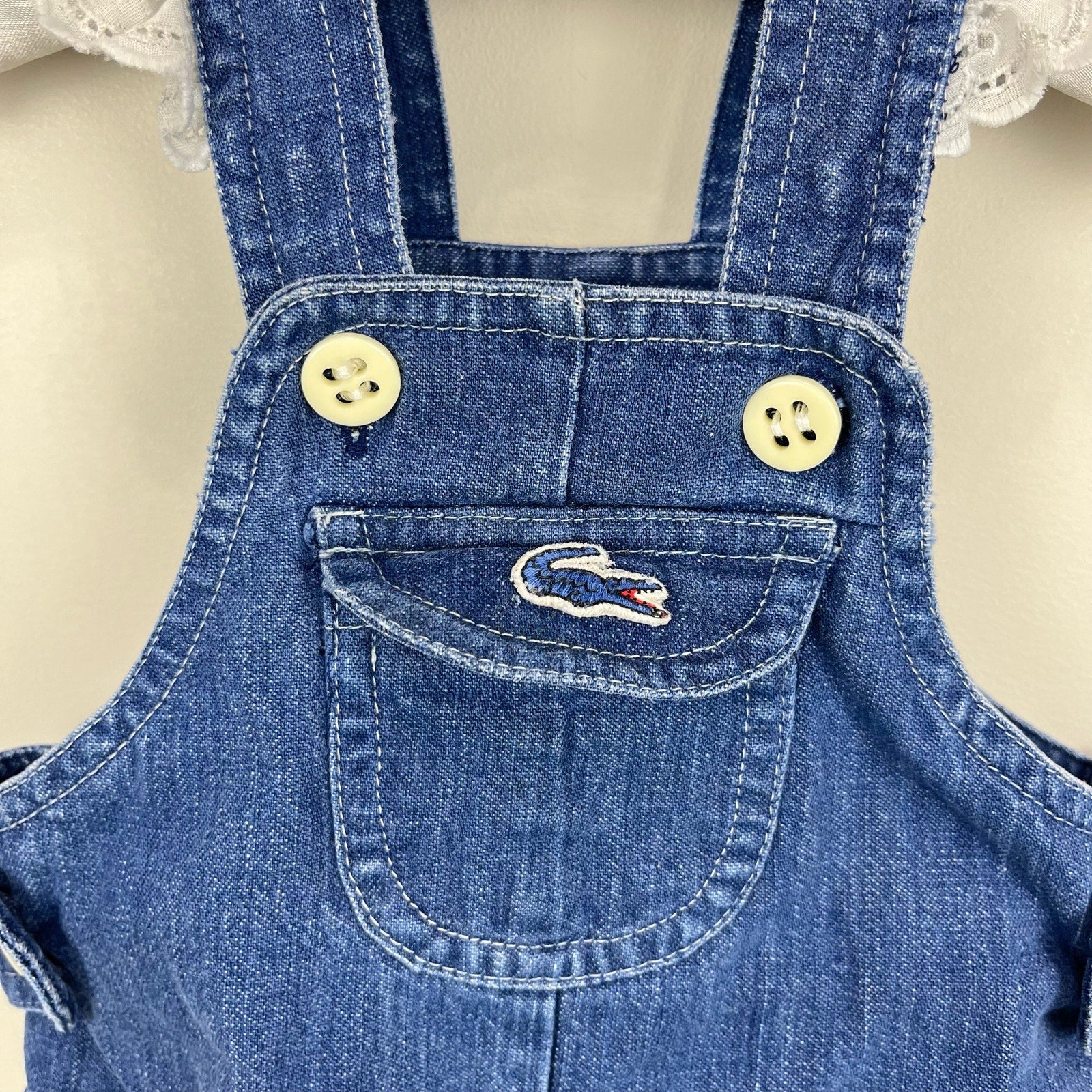 Vintage Lacoste Blue Jean Overalls