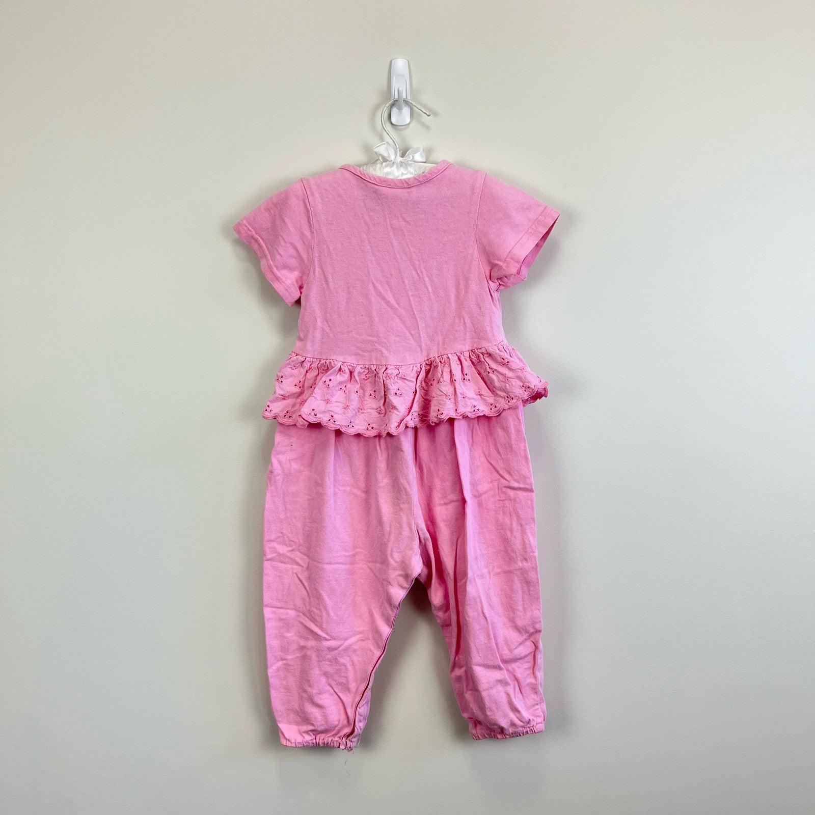 Vintage Wee Boxers Pink Ruffle Jumpsuit 24 Months USA