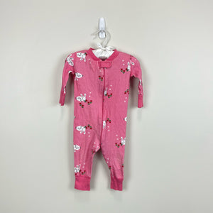 Hanna Andersson Pink Bunny Rabbit PJs 60 cm 6-9 Months