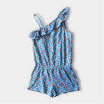 Load image into Gallery viewer, Lilly Pulitzer Girls Ruffle Romper Low Tide Blue Anchors Away XL 12-14

