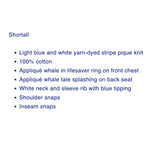 Load image into Gallery viewer, Florence Eiseman Blue Stripe Knit Shortall Romper Whale 6 Months
