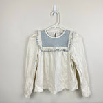 Load image into Gallery viewer, Cyrillis Paris Long Sleeve Smocked Ruffle Blouse 12
