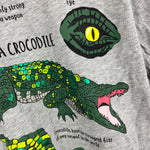 Load image into Gallery viewer, Mini Boden Printed Educational T-Shirt Grey Marl Crocodiles 9-10
