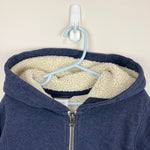 Load image into Gallery viewer, Hanna Andersson Sherpa Lined Hoodie Sweatshirt Navy Heather 110 cm 5T
