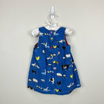 Load image into Gallery viewer, Mini Boden Blue Corduroy Farm Pinnie Dress 12-18 Months
