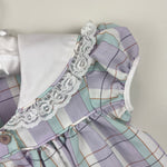 Load image into Gallery viewer, Vintage Bryan Pastel Purple Plaid Lace Ruffle Party Dress Toddler Girl
