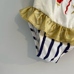 Load image into Gallery viewer, Vintage Nautical Ruffle Bathing Suit 18 Months
