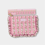 Load image into Gallery viewer, LoveShackFancy Blooming Heirloom Zip Pencil Case Ruffles Strawberry Macaroon NWT
