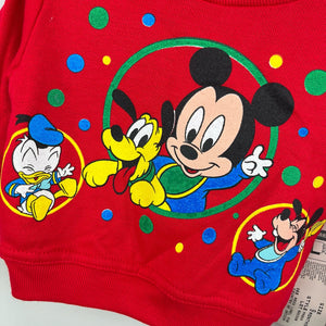 Vintage Disney Babies Red Sweatshirt 9 Months NWT