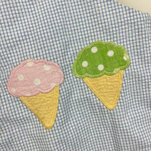 The Bailey Boys Blue Gingham Applique Ice Cream Dress 4T USA