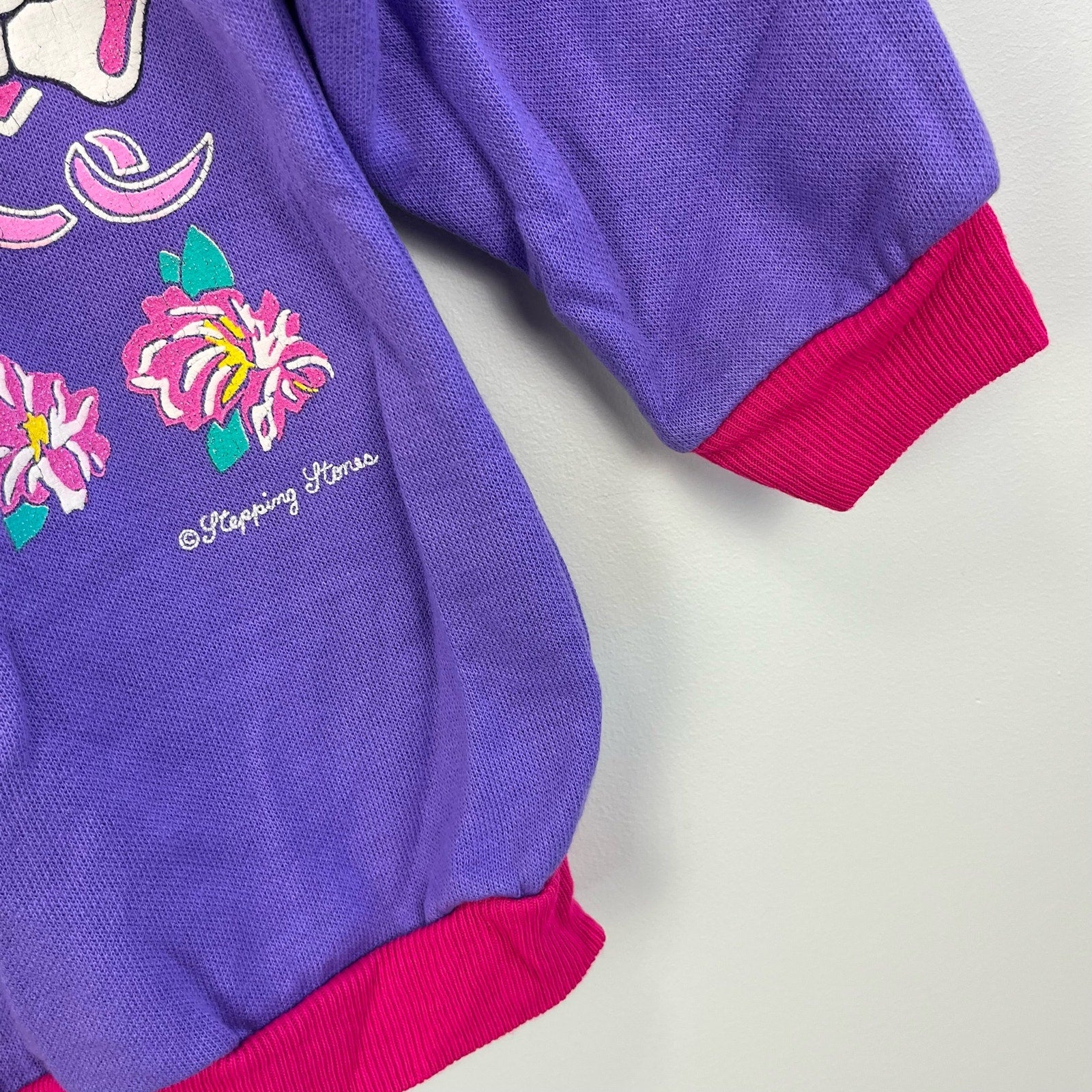 Vintage Stepping Stones Purple Teddy Bear Sweatshirt