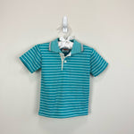 Load image into Gallery viewer, Vintage Healthtex Turquoise Stripe Polo Shirt 3T USA
