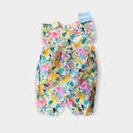 Load image into Gallery viewer, JoJo Maman Bebe Pretty Ruffle Shoulder Sunsuit Tropical Animals 0-3 Months NWT
