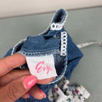 Load image into Gallery viewer, Vintage Evy Floral Lace Denim Heart Top Toddler Girl
