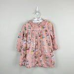 Load image into Gallery viewer, Mini Boden Nostalgic Alphabet Pleated Ruffle Dress Pink 12-18 months
