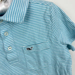 Load image into Gallery viewer, Vineyard Vines Short Sleeve Striped Polo Shirt Robin's Egg Blue 5T
