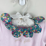 Load image into Gallery viewer, Jacadi Paris Petite Fille Pink Velour Floral Petal Collar Footie Coverall 3 Months
