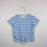 Load image into Gallery viewer, Crewcuts Blue Floral Tie Front T-Shirt S 6-7

