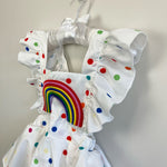 Load image into Gallery viewer, Baby Girl Rainbow Polka Dot Ruffle Romper 70 cm
