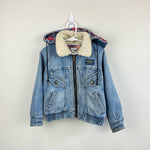 Load image into Gallery viewer, Vintage OshKosh B&#39;gosh Hooded Jean Sherpa Jacket L (6)
