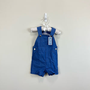 Jacadi Paris Chambray Blue Shortalls 6 Months NWT