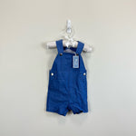 Load image into Gallery viewer, Jacadi Paris Chambray Blue Shortalls 6 Months NWT
