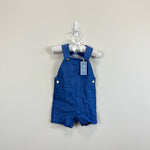 Load image into Gallery viewer, Jacadi Paris Chambray Blue Shortalls 6 Months NWT
