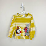 Load image into Gallery viewer, Mini Boden Front &amp; Back T-shirt Yellow Ivory Animals 5-6
