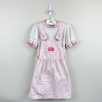 Load image into Gallery viewer, Vintage OshKosh B'gosh Pink Floral Bow Overalls Jumper Set 5T USA
