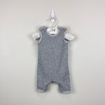 Load image into Gallery viewer, Hanna Andersson Reversible Overalls In Organic Cotton Heather Gray Newborn
