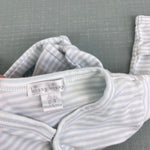 Load image into Gallery viewer, Kissy Kissy Blue Striped Train Footie 0-3 Months
