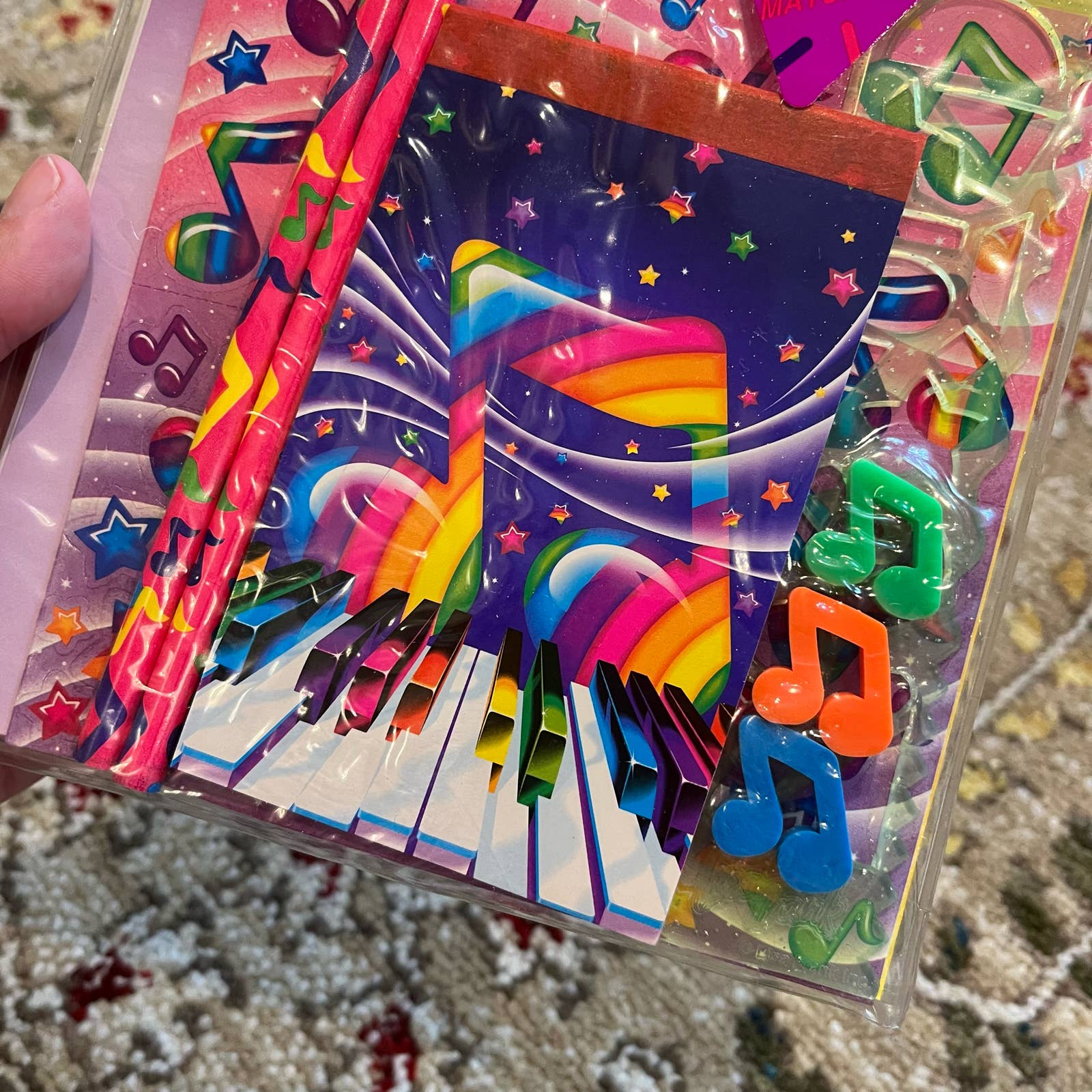 Vintage Lisa Frank Paper Pack-It Piano Stationary Set NWT