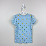 Load image into Gallery viewer, Mini Boden Short Sleeved Pointelle Top Blue Floral 8-9
