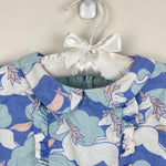 Load image into Gallery viewer, Mini Boden Peter Pan Collar Ruffle Unicorn Dress 3-4

