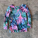 Load image into Gallery viewer, Lilly Pulitzer Girls Sammy Pajama Set Hi Tide Navy Bringing Mermaid Back 2T
