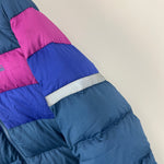 Load image into Gallery viewer, L.L. Bean Kids Long Down Jacket Colorblock Navy Berry M 5-6
