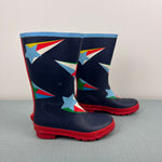 Load image into Gallery viewer, Mini Boden Wellies Rain Boots College Navy Star 31 / US 13
