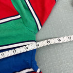Load image into Gallery viewer, Vintage Blue, Red, Green Striped Short Sleeve Tee Shirt
