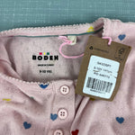 Load image into Gallery viewer, Mini Boden Henley Pointelle Top Provence Pink Hearts 9-10 NWT
