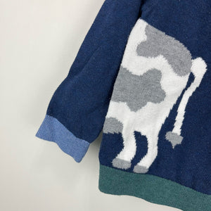 Mini Boden Fun Knitted Front and Back Cow Sweater 18-24 Months