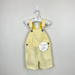 Load image into Gallery viewer, Dotty Dungarees Yellow Seersucker Shorts Overalls 18-24 Months NWT
