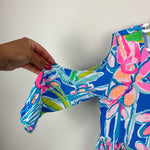 Load image into Gallery viewer, Lilly Pulitzer Girls Pop Up Jungle Hoppin Linn Cold Shoulder Dress Large 8-10
