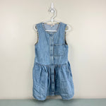 Load image into Gallery viewer, Mini Boden Button Front Denim Pinafore Dress 6-7
