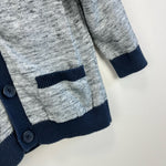 Load image into Gallery viewer, Early Days Gray and Navy Cardigan Sweater 6-9 Months
