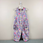 Load image into Gallery viewer, Vintage Laura Ashley Mother &amp; Child Purple Floral Romper Jumpsuit 4T
