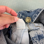 Load image into Gallery viewer, Vintage OshKosh B'gosh Acid Wash Denim Smiley Shortalls 4T USA
