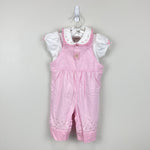 Load image into Gallery viewer, Vintage Y2K Carter's Pink Ruffle Flower Overalls Shirt Set 6-9 Months
